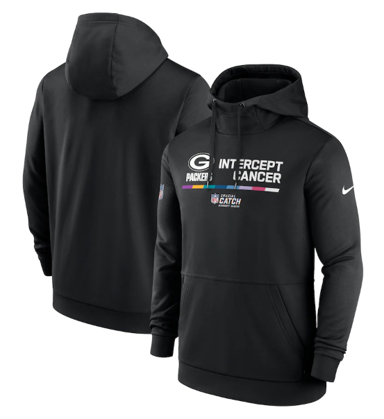 Men's Green Bay Packers 2022 Black Crucial Catch Therma Performance Pullover Hoodie Men's Green Bay Packers 2022 Black Crucial Catch Therma Performance Pullover Hoodie